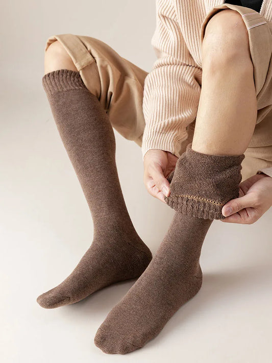 Thick Knee High Socks 3 Pairs - dealod