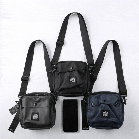 Large Capacity Black Nylon Crossbody Bag - dealod