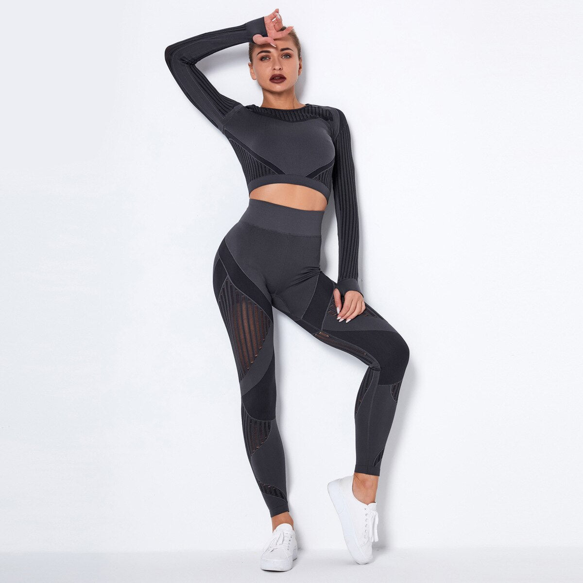 2 Piece Seamless Yoga Outfit Tracksuit High - dealod