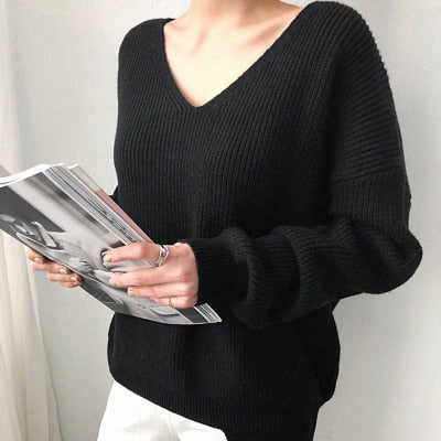 Full Sleeve Women Knitting Sweater O-Neck - dealod