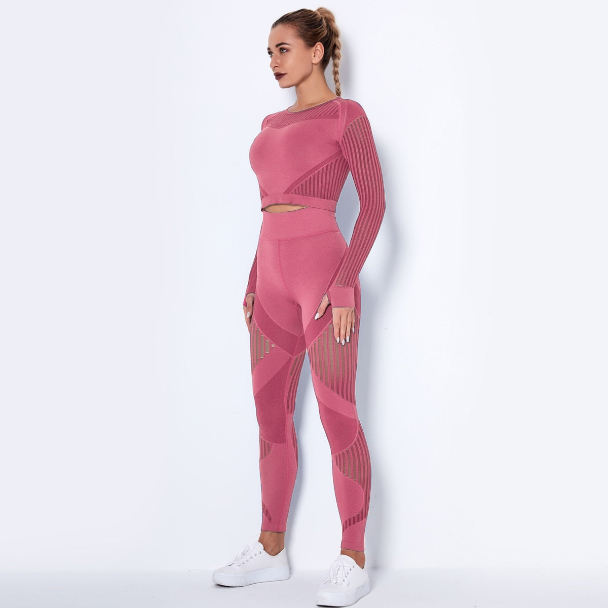 2 Piece Seamless Yoga Outfit Tracksuit High - dealod