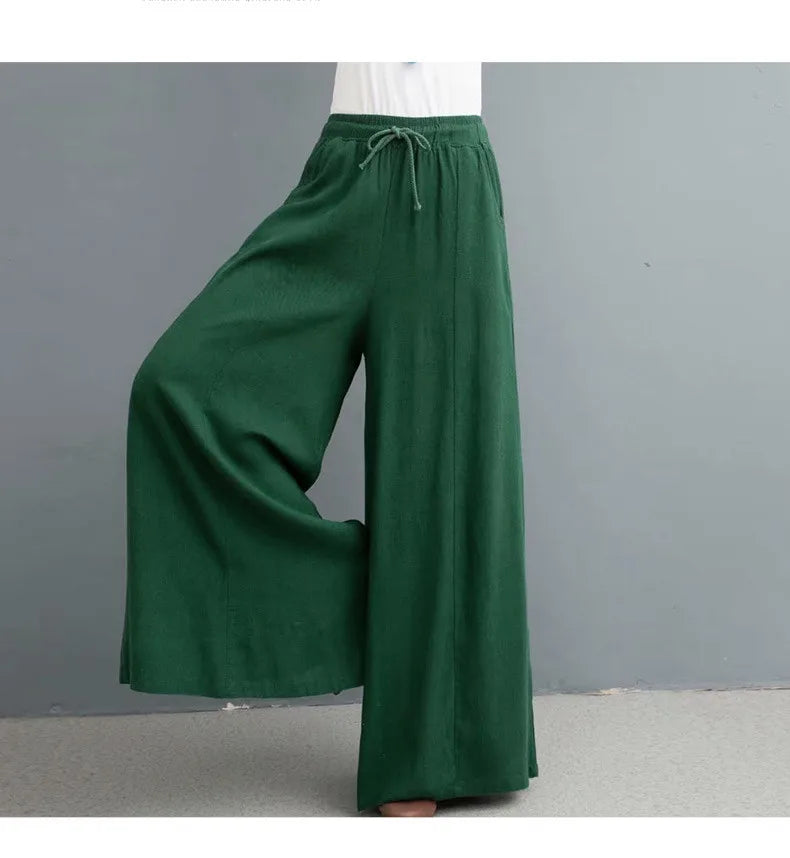 Loose-fitting cotton and linen pants - dealod