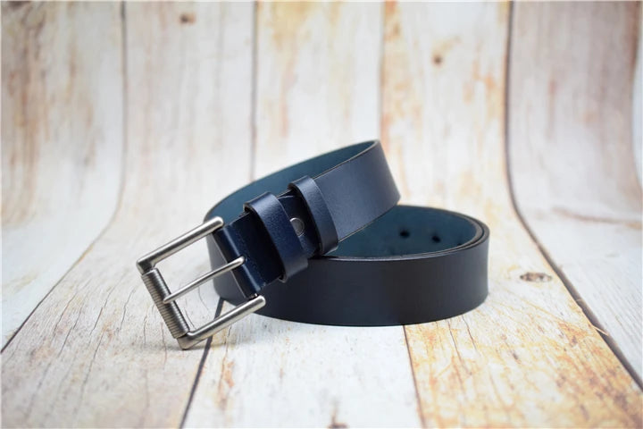Black/Green/Coffee/Blue Leather Belt, Large Size 90CM-130CM - dealod