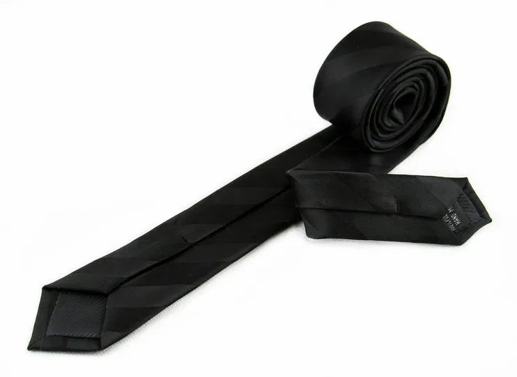 5cm black polyester ties 6 styles - dealod