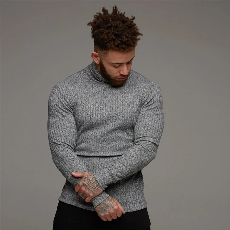 Fitted Turtleneck Sweaters - dealod