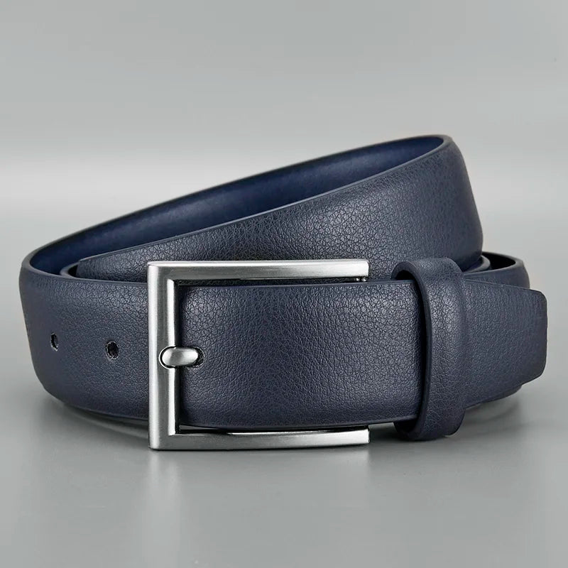 Blue leather belt - dealod