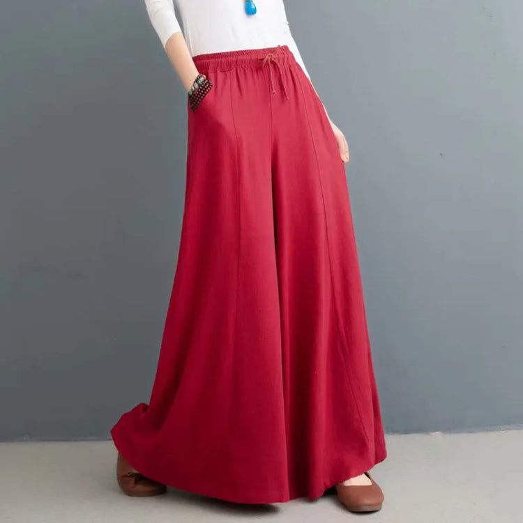 Loose-fitting cotton and linen pants - dealod