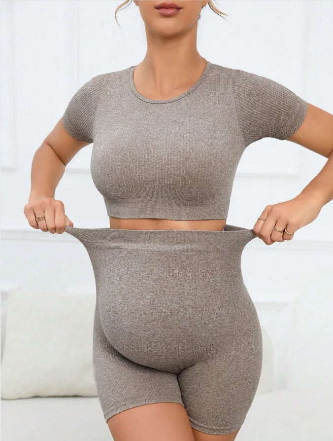 Seamless Short Sleeve Leggings Set