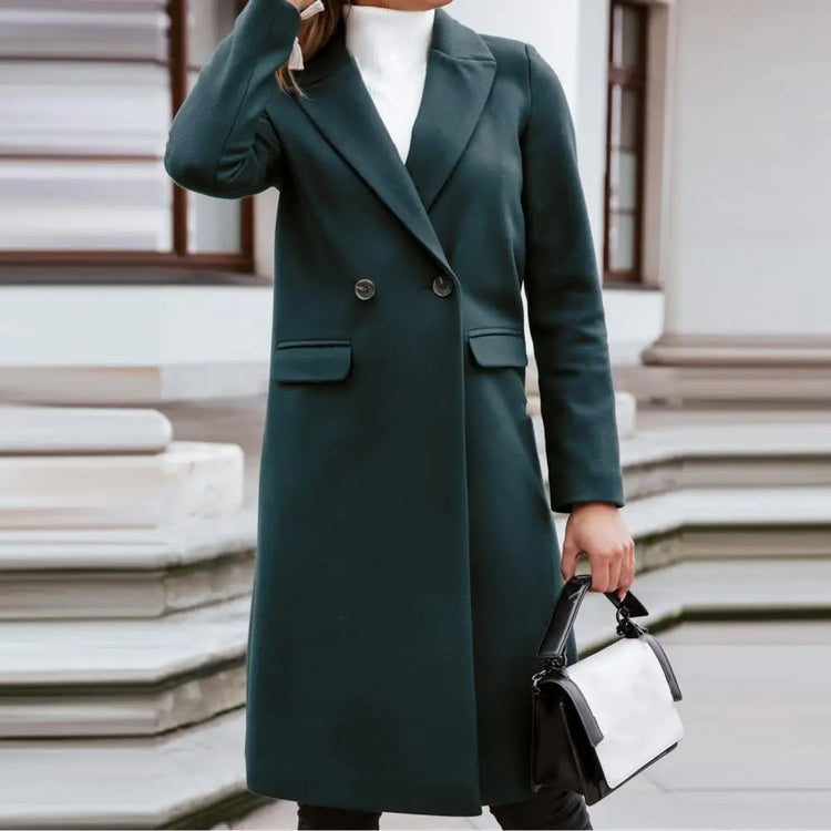 Elegant Long Fux Wool Coat