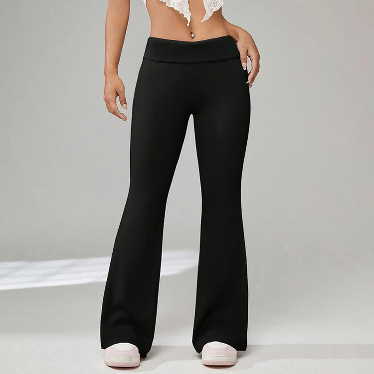 High Waist Skinny Flared Pants