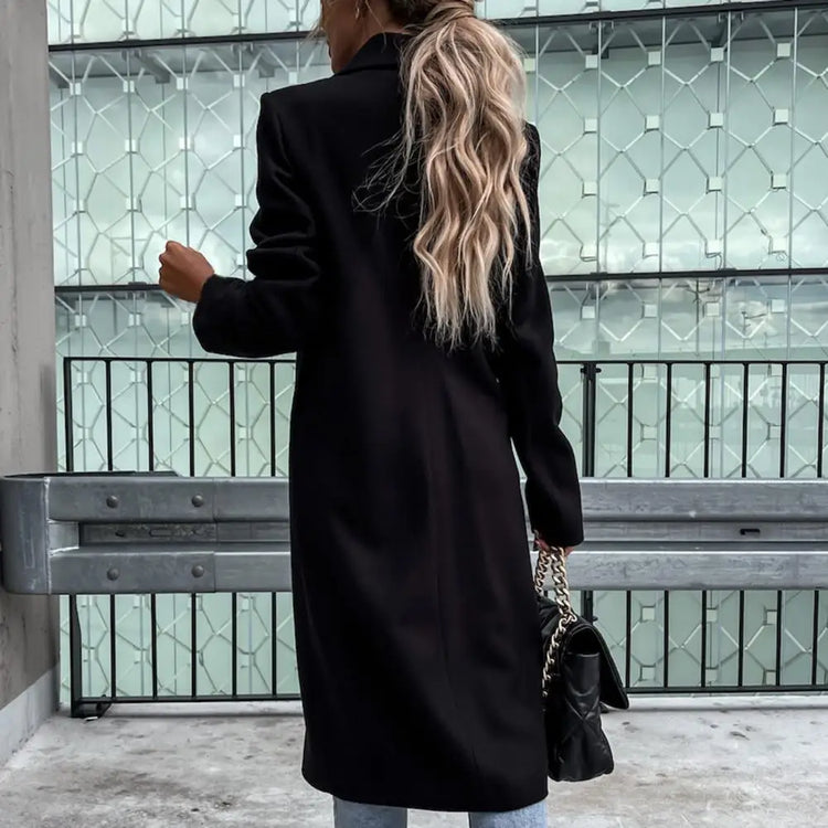 Elegant Long Fux Wool Coat