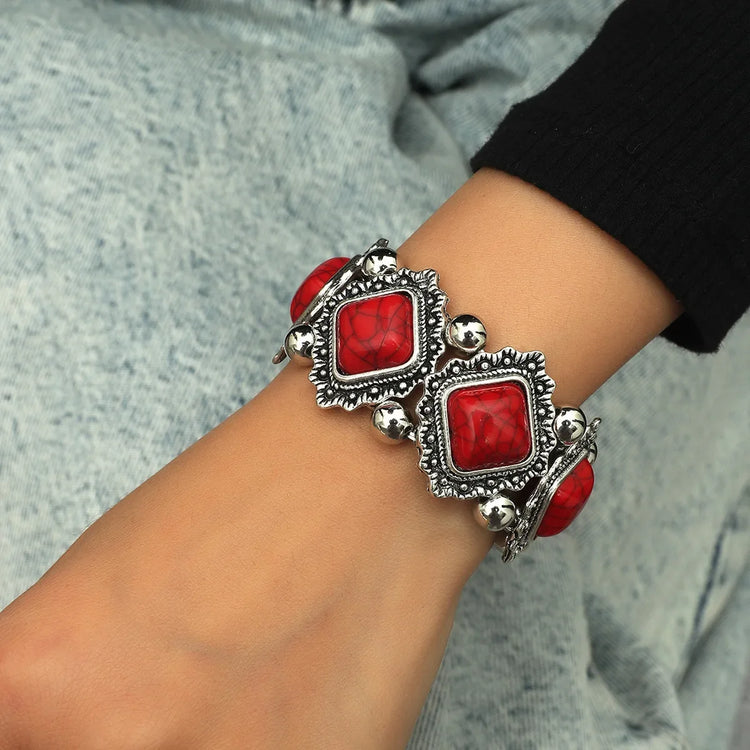 Cuff bracelets with stone