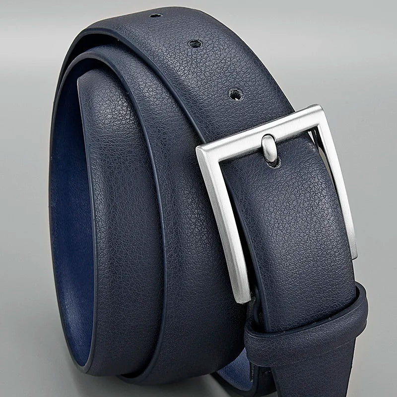 Blue leather belt - dealod