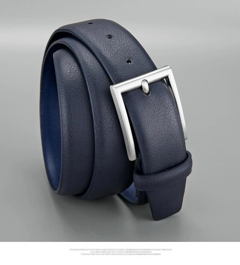 Blue leather belt - dealod