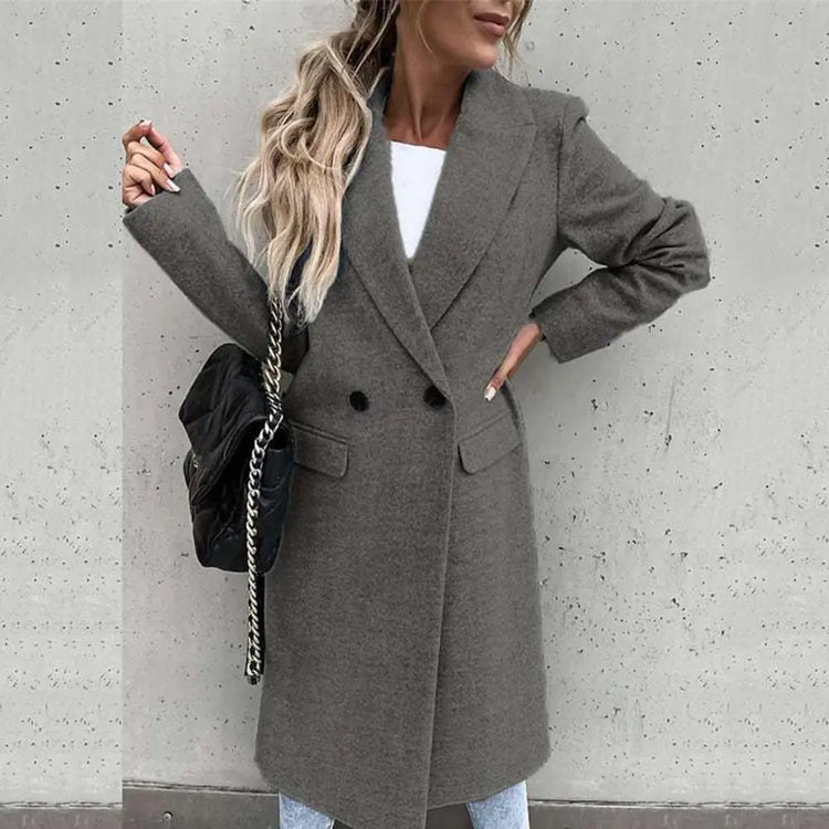 Elegant Long Fux Wool Coat