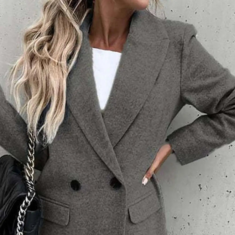 Elegant Long Fux Wool Coat