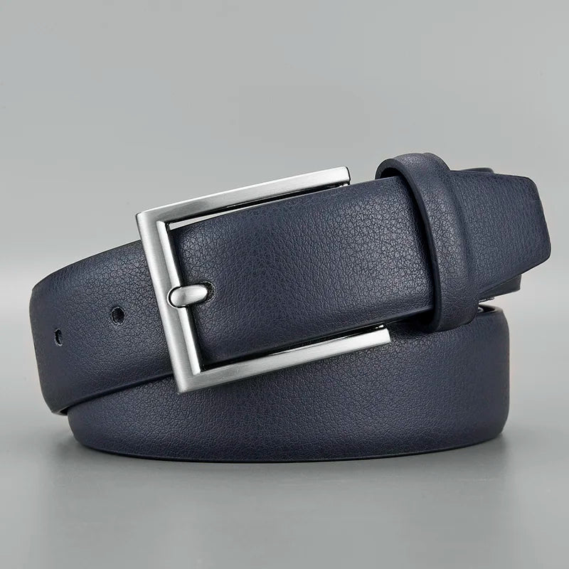 Blue leather belt - dealod