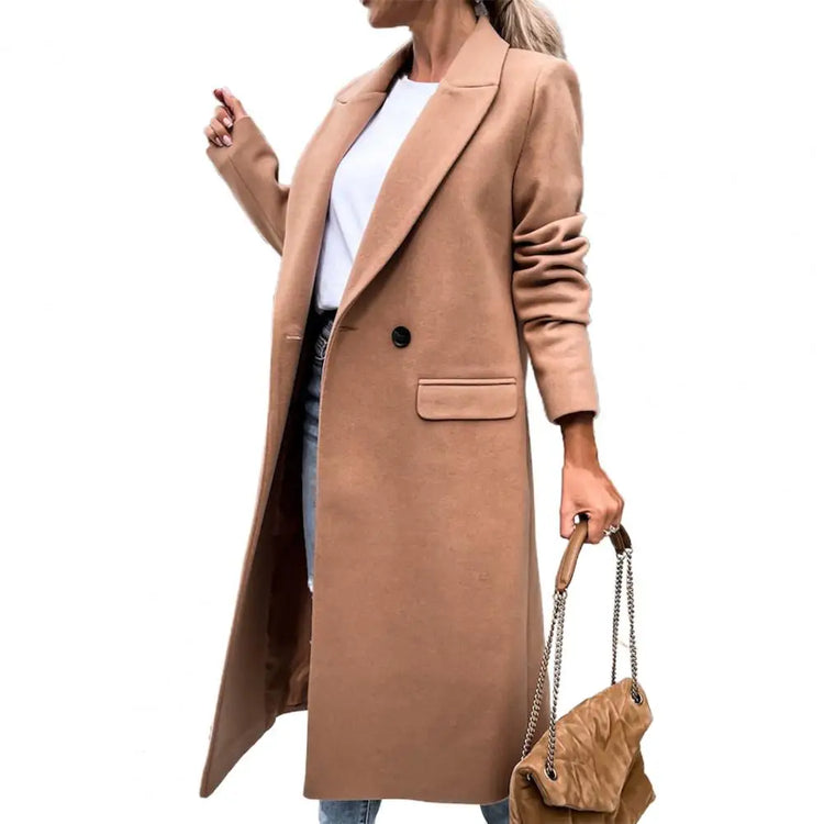 Elegant Long Fux Wool Coat