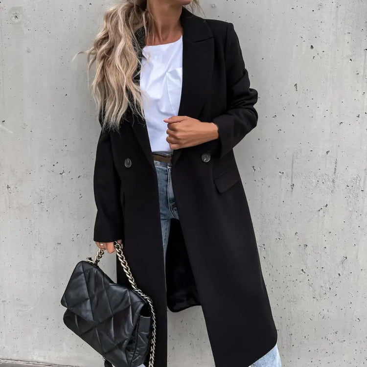 Elegant Long Fux Wool Coat