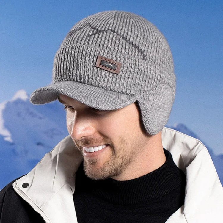 Winter knitted hats with visor and earflaps - dealod