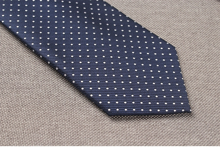 Navy blue polka dot wide tie - dealod