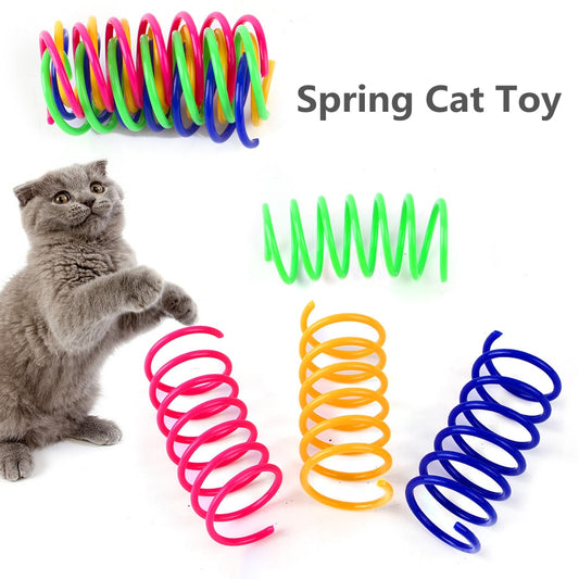 4/8/16/20pcs Kitten Cat Toys Wide Durable Heavy Gauge Cat Spring Toy Colorful Springs Cat Pet Toy Coil Spiral Springs Pet Life - dealod