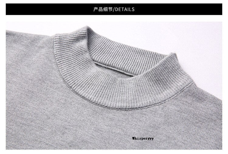 Half Turtleneck Knitted Pullover - dealod