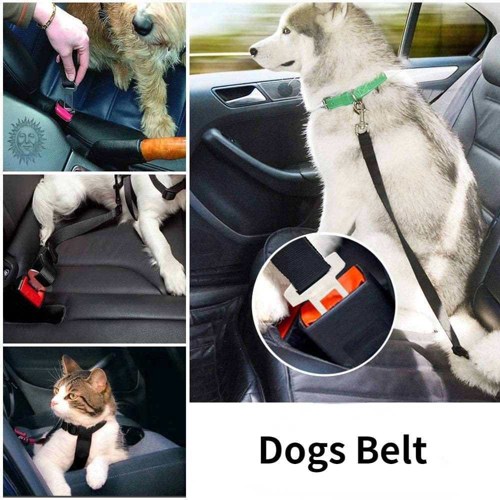 Adjustable Pet Cat Dog Car Seat Belt Pet Seat Vehicle Dog Harness Lead Clip Safety Lever Traction Dog Collars Dogs Accessoires - dealod