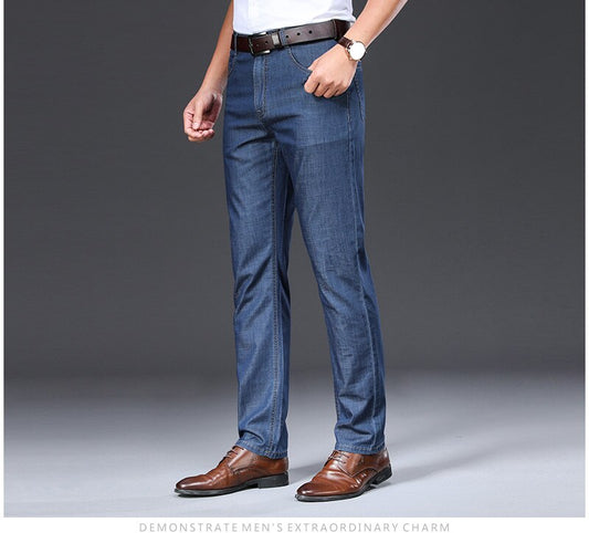 Jeans Summer Thin Breathable Soft Mid Straight - dealod