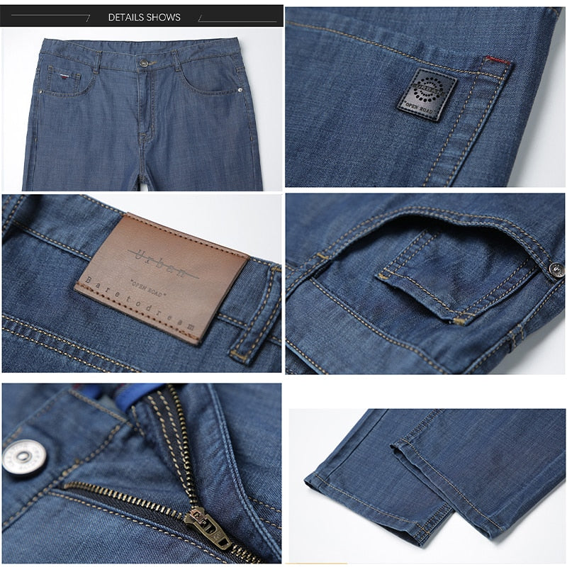 Jeans Summer Thin Breathable Soft Mid Straight - dealod