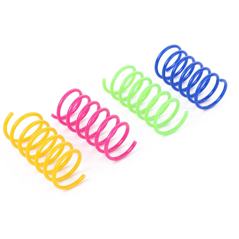 4/8/16/20pcs Kitten Cat Toys Wide Durable Heavy Gauge Cat Spring Toy Colorful Springs Cat Pet Toy Coil Spiral Springs Pet Life - dealod