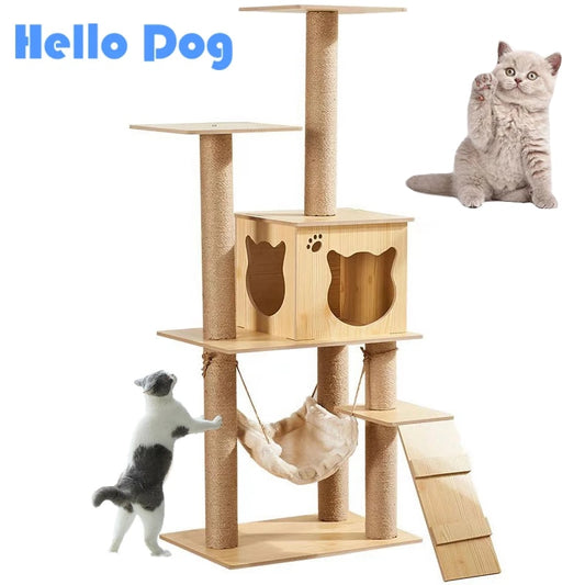 Cat Scratching Tree Sisal Rope Cat Scraper Play Structure for Cats Grinding Paws Toys Cats Scratcher Wear-Resistant Cat Toys - dealod