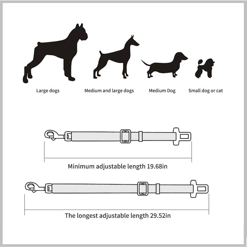 Adjustable Pet Cat Dog Car Seat Belt Pet Seat Vehicle Dog Harness Lead Clip Safety Lever Traction Dog Collars Dogs Accessoires - dealod