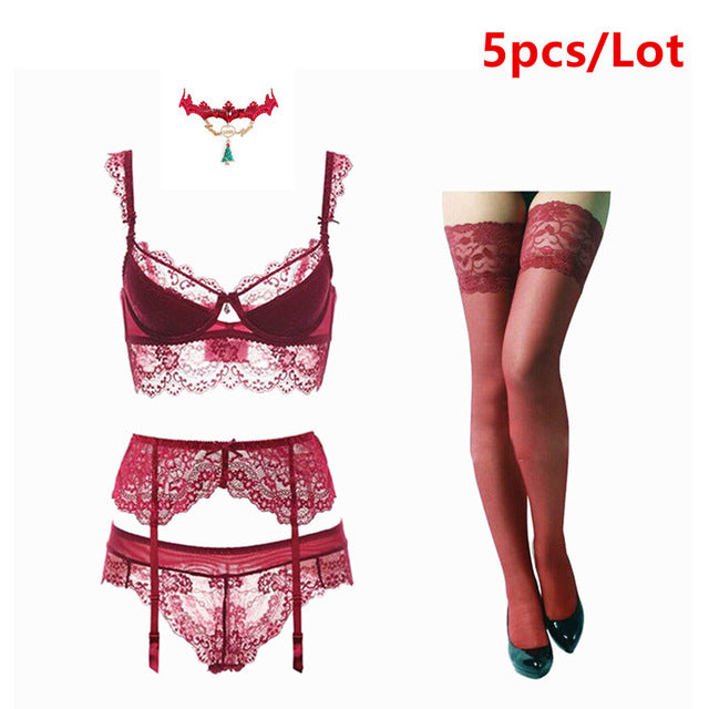 Sexy lace push up bra sets 5 Pcs/Lots - dealod