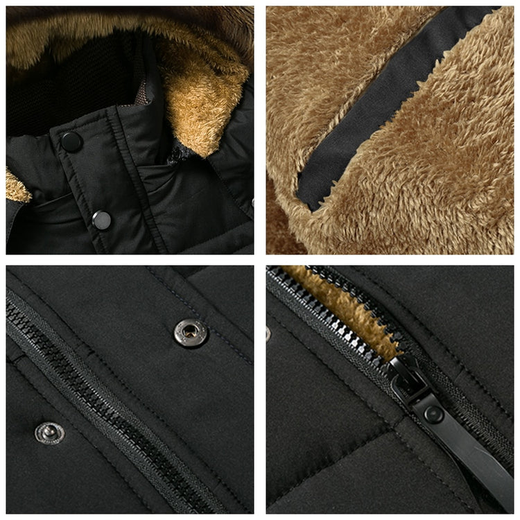 Warm Thick Fleece Hooded Fur Coat Autumn Fashion Casual Parka Men - dealod