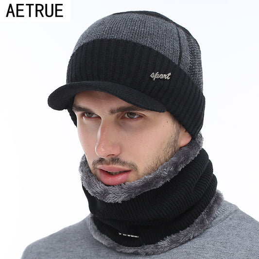 Wool knited Winter Beanie hat For Men - dealod
